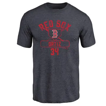 Men's David Ortiz Boston Red Sox Base Runner Tri-Blend T-Shirt - Navy