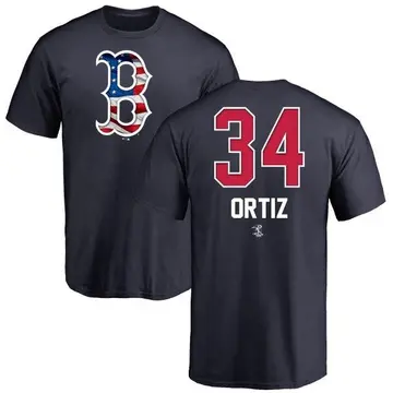 Men's David Ortiz Boston Red Sox Name and Number Banner Wave T-Shirt - Navy