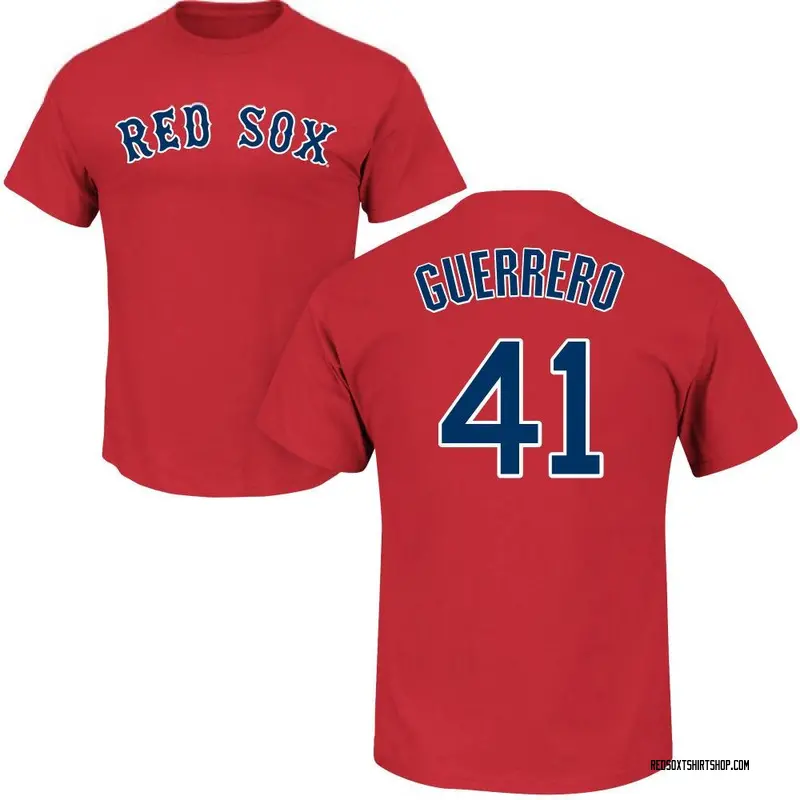 Men's Tyron Guerrero Boston Red Sox Roster Name & Number T-Shirt - Scarlet