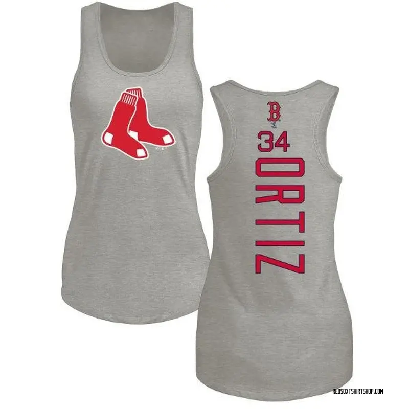Women's David Ortiz Boston Red Sox Backer Tri-Blend Tank Top - Ash