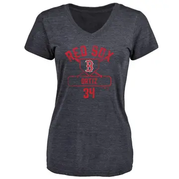 Women's David Ortiz Boston Red Sox Base Runner Tri-Blend T-Shirt - Navy