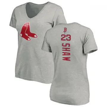 Women's Travis Shaw Boston Red Sox Backer Slim Fit T-Shirt - Ash