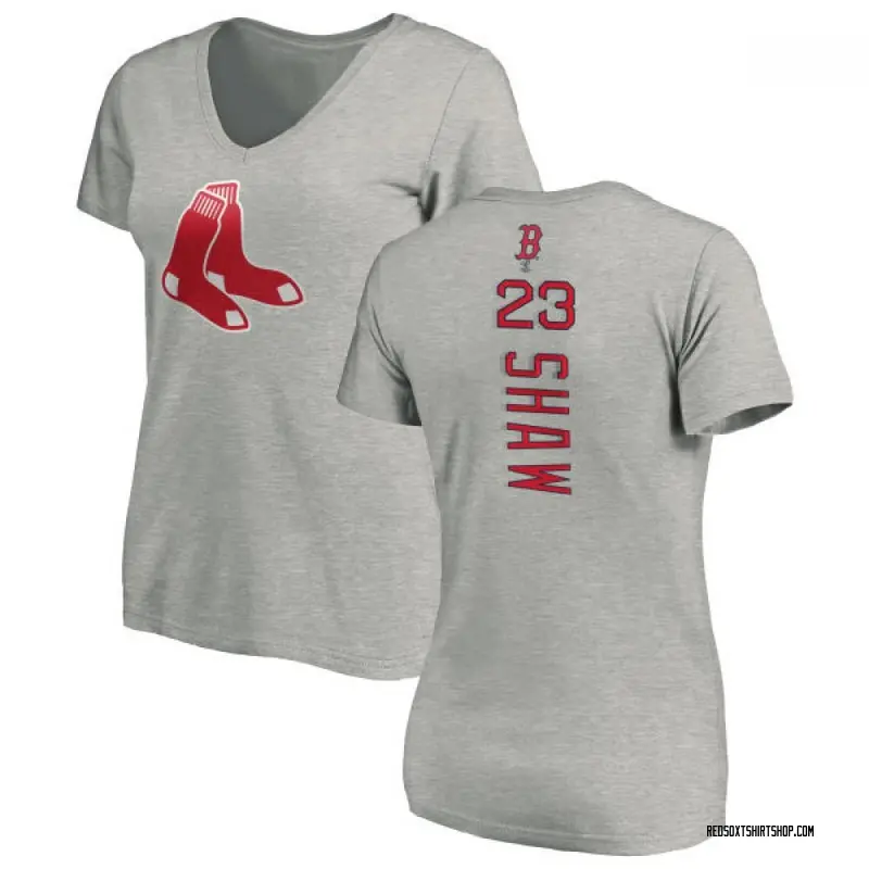 Women's Travis Shaw Boston Red Sox Backer Slim Fit T-Shirt - Ash