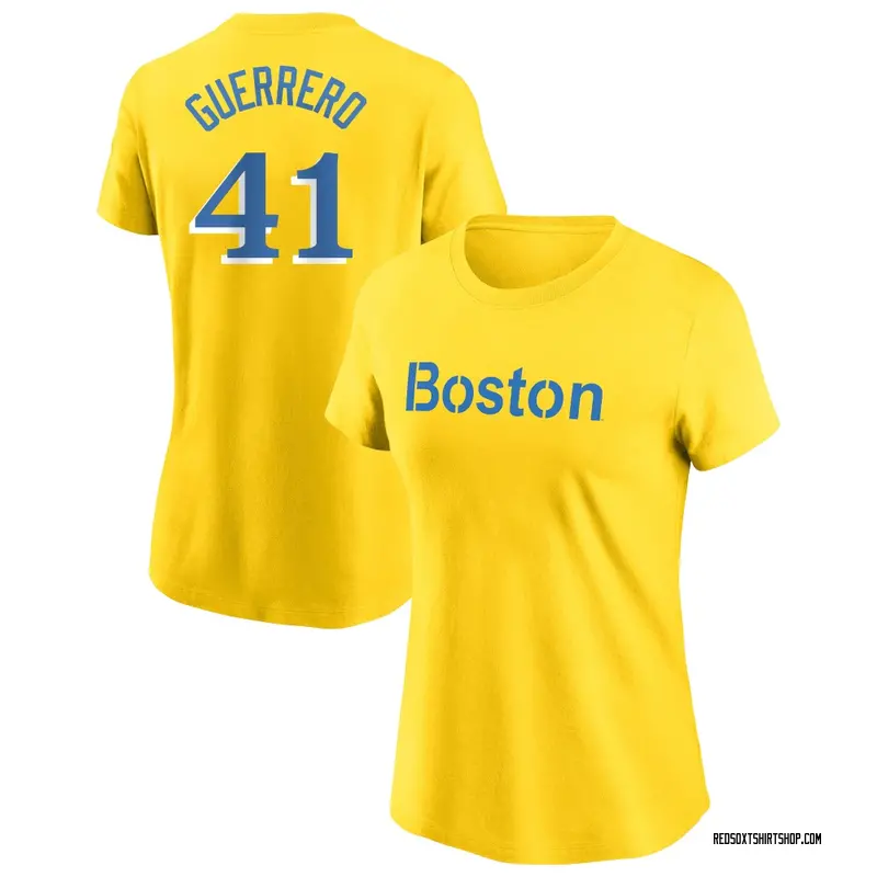 Women's Tyron Guerrero Boston Red Sox Gold City Connect Name & Number T-Shirt