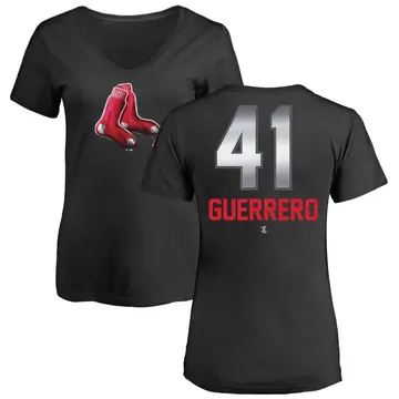 Women's Tyron Guerrero Boston Red Sox Midnight Mascot V-Neck T-Shirt - Black