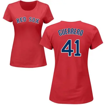 Women's Tyron Guerrero Boston Red Sox Roster Name & Number T-Shirt - Red