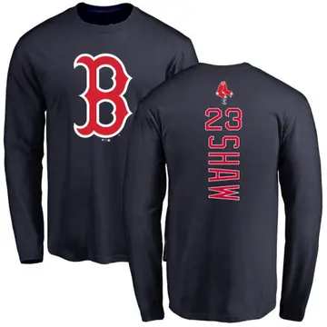 Youth Travis Shaw Boston Red Sox Backer Long Sleeve T-Shirt - Navy
