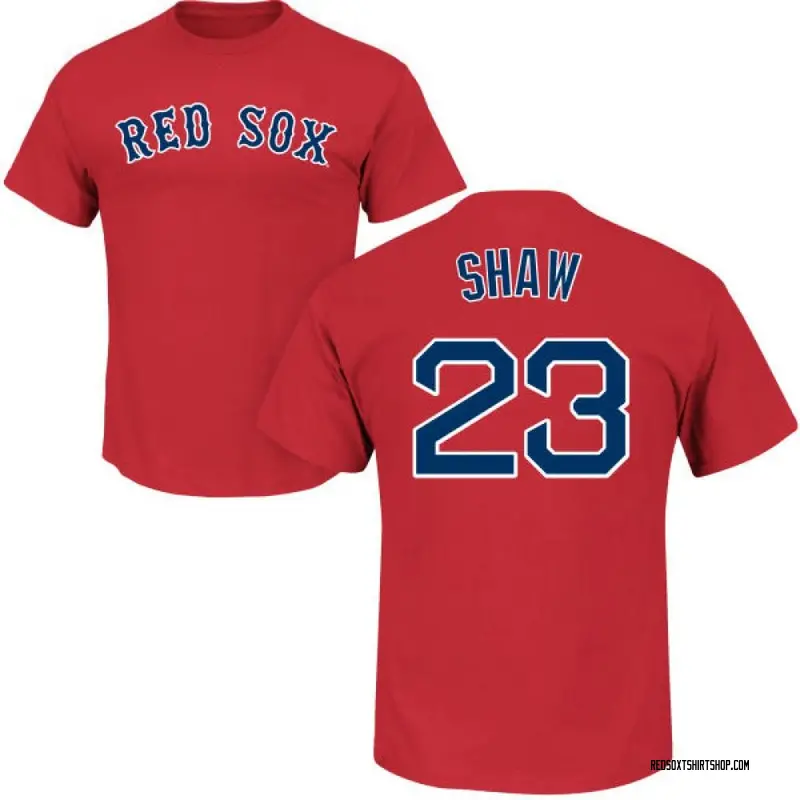 Youth Travis Shaw Boston Red Sox Roster Name & Number T-Shirt - Scarlet